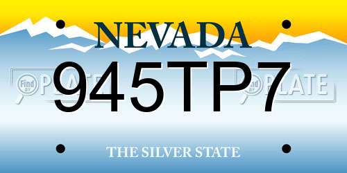 945TP7 Nevada License Plate