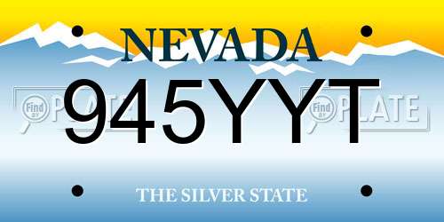 945YYT Nevada License Plate