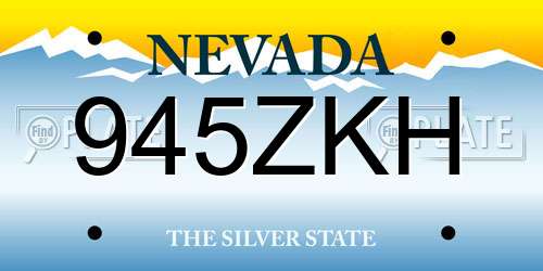 945ZKH Nevada License Plate