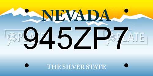 945ZP7 Nevada License Plate