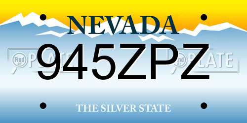 945ZPZ Nevada License Plate