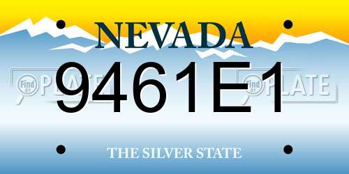 9461E1 Nevada License Plate