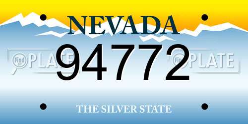 94772 Nevada License Plate
