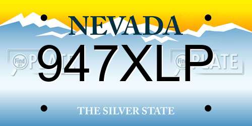947XLP Nevada License Plate