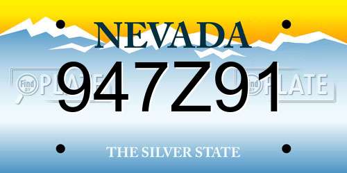 947Z91 Nevada License Plate