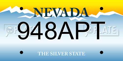 948APT Nevada License Plate