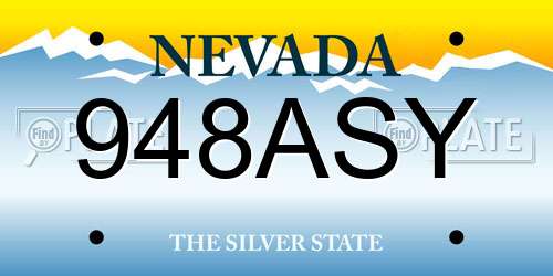 948ASY Nevada License Plate