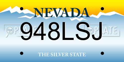 948LSJ Nevada License Plate