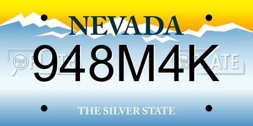 948M4K Nevada License Plate