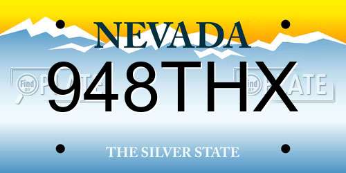 948THX Nevada License Plate