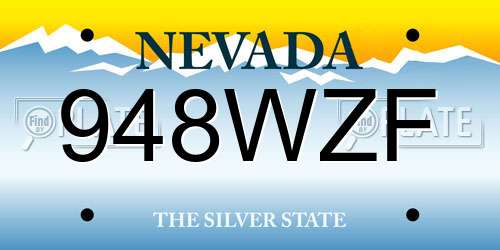 948WZF Nevada License Plate