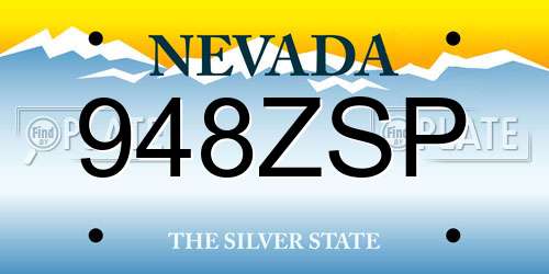948ZSP Nevada License Plate