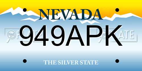 949APK Nevada License Plate