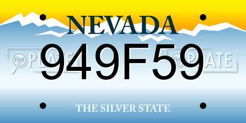 949F59 Nevada License Plate