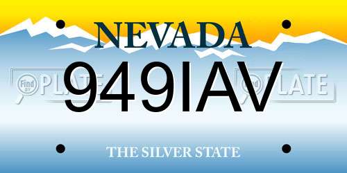 949IAV Nevada License Plate