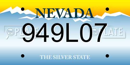 949L07 Nevada License Plate