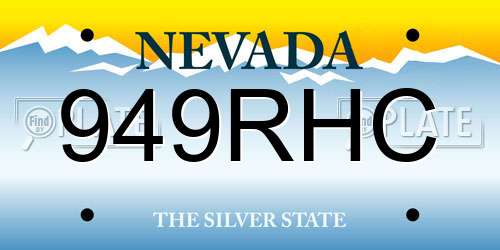 949RHC Nevada License Plate