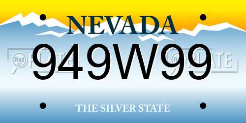 949W99 Nevada License Plate