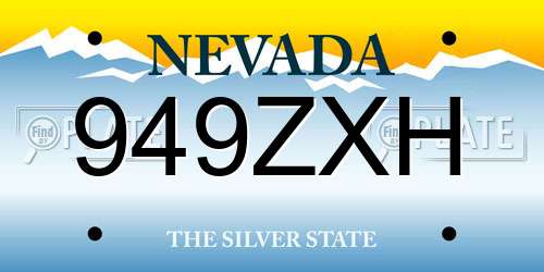 949ZXH Nevada License Plate
