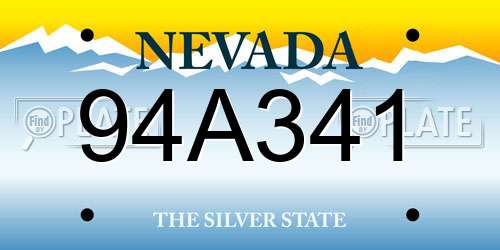 94A341 Nevada License Plate