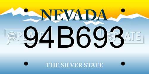 94B693 Nevada License Plate