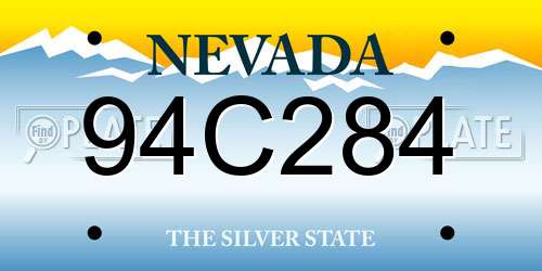 94C284 Nevada License Plate