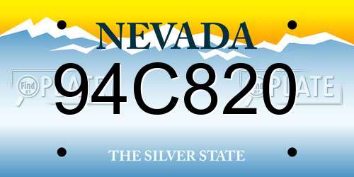 94C820 Nevada License Plate