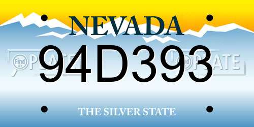 94D393 Nevada License Plate