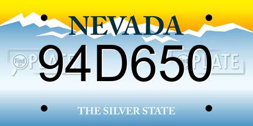 94D650 Nevada License Plate