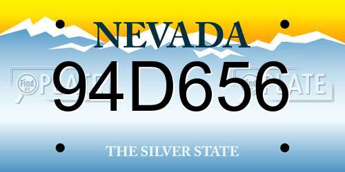 94D656 Nevada License Plate