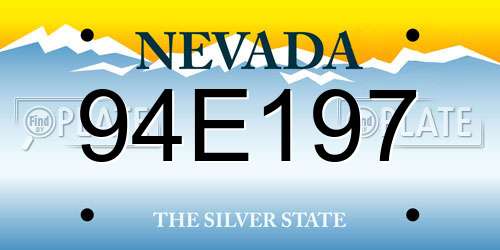 94E197 Nevada License Plate