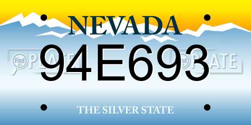 94E693 Nevada License Plate