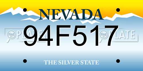94F517 Nevada License Plate