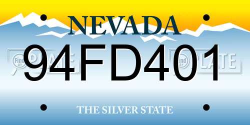 94FD401 Nevada License Plate