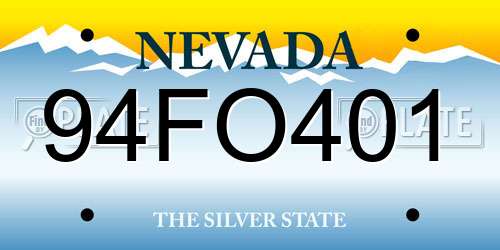 94FO401 Nevada License Plate