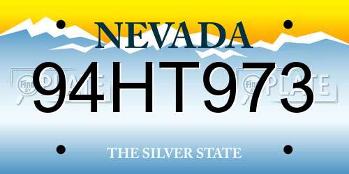 94HT973 Nevada License Plate