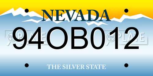 94OB012 Nevada License Plate