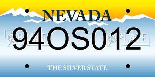 94OS012 Nevada License Plate