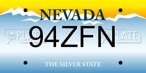 94ZFN Nevada License Plate