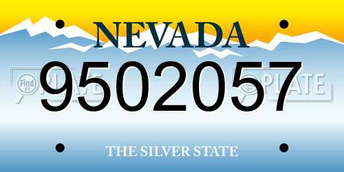 9502057 Nevada License Plate