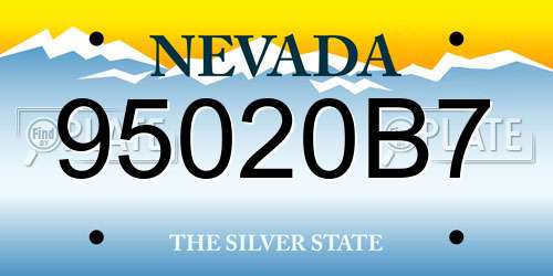 95020B7 Nevada License Plate