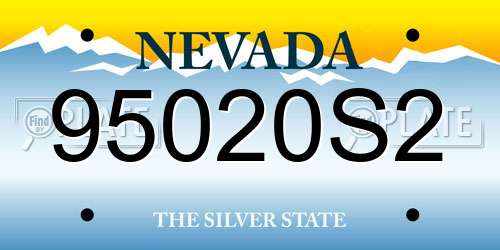 95020S2 Nevada License Plate
