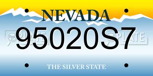 95020S7 Nevada License Plate