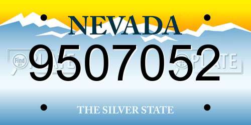 9507052 Nevada License Plate