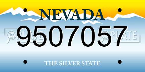 9507057 Nevada License Plate