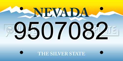 9507082 Nevada License Plate