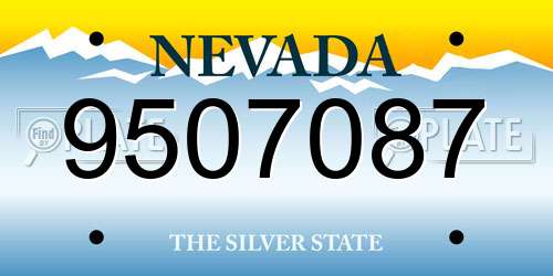 9507087 Nevada License Plate