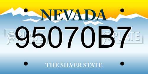 95070B7 Nevada License Plate