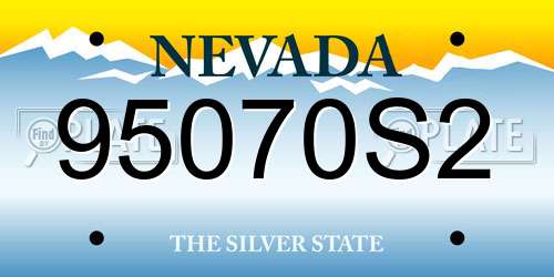 95070S2 Nevada License Plate