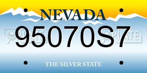 95070S7 Nevada License Plate